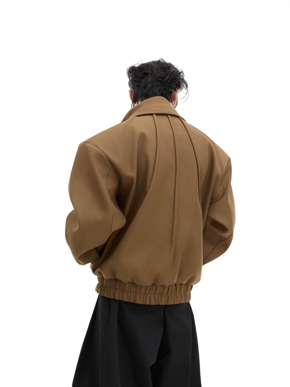 Argue Culture コーチジャケットレイヤード襟ブルゾン金属ホック Argue Culture レイヤード襟ブルゾンコーチジャケットおしゃれ