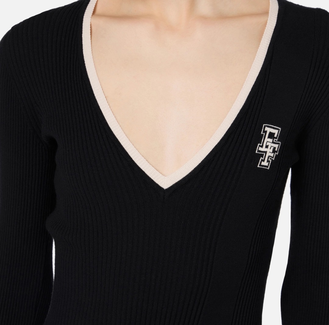 《送料無料》ELISABETTA FRANCHI mididress w contrasting logo