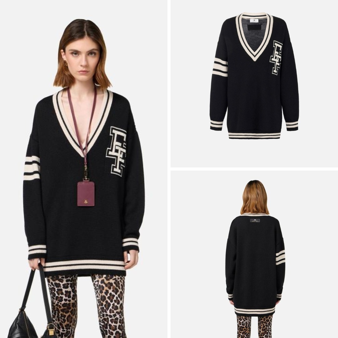 《送料無料》ELISABETTA FRANCHI College style wool mini dress