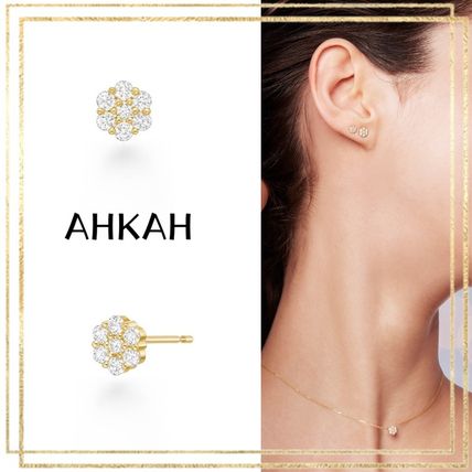 AHKAH - AHKAH アーカー ダイヤモンド ベアリーフ ピアス K18YG