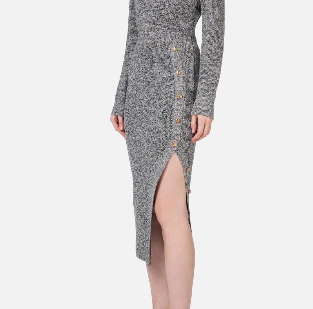 《送料無料》 ELISABETTA FRANCHI Mididress in mouline viscose