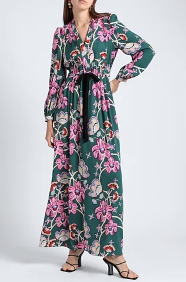 ◆送料・関税無料◆DVF 花柄 Vネックワンピース