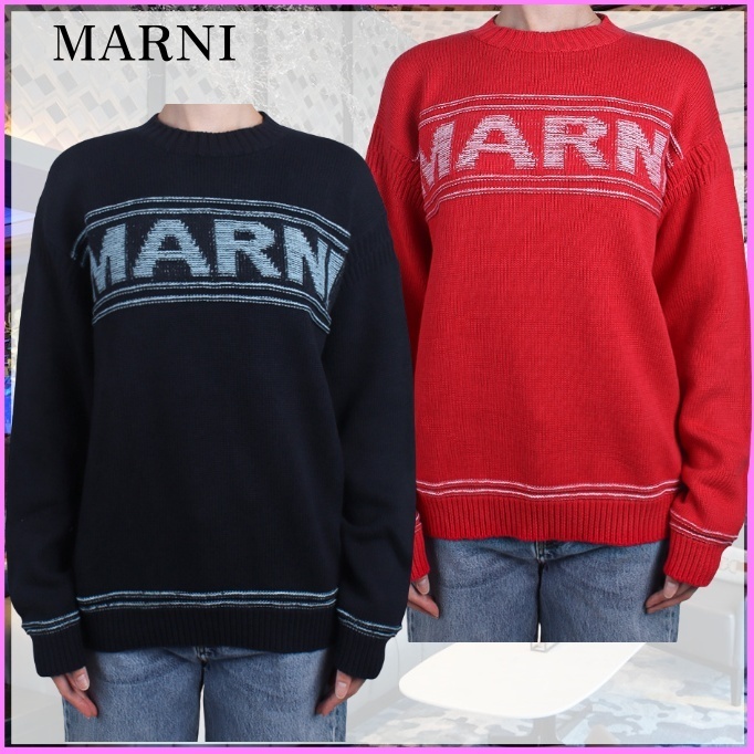大人もOK【MARNI】ロゴコットンニット シンプル可愛い 大人もOK【MARNI】ロゴコットンニット シンプル可愛い