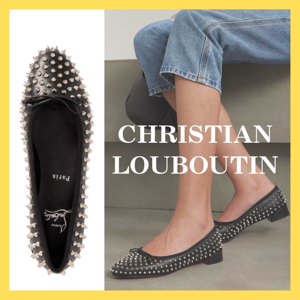 Christian Louboutin☆関税込み☆ スタッズレザーバレエフラット
