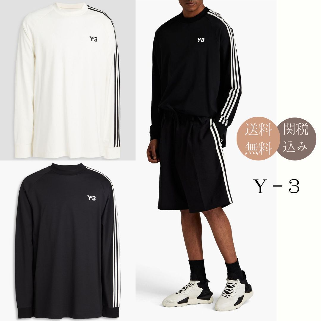 【Y-3】ストライプ★コットンジャージー Tシャツ