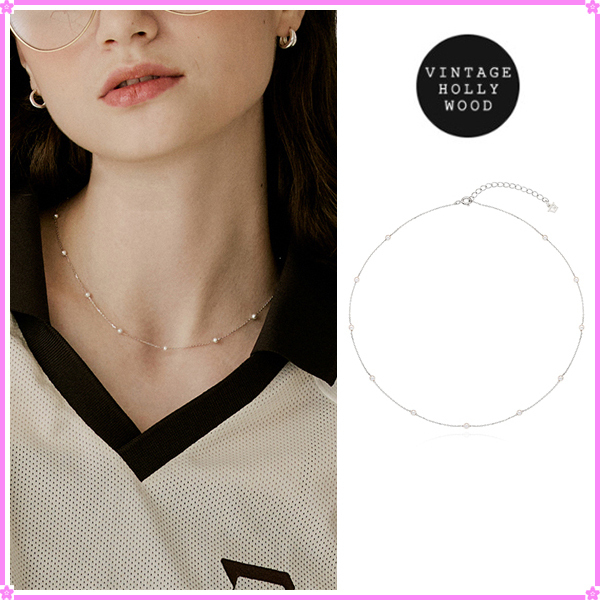 【VINTAGE HOLLYWOOD】Pearl Chain Necklace_VH2478NE002M
