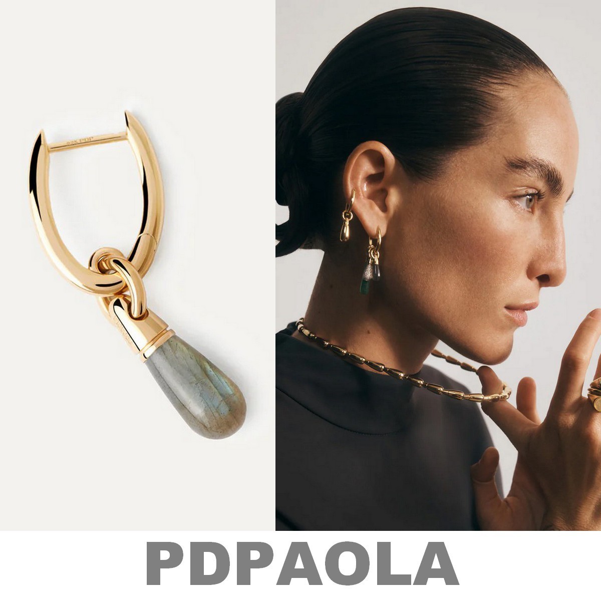 【LB掲載】PDPAOLA◆Silver 925 x クォーツ DROPピアス単品◆LR