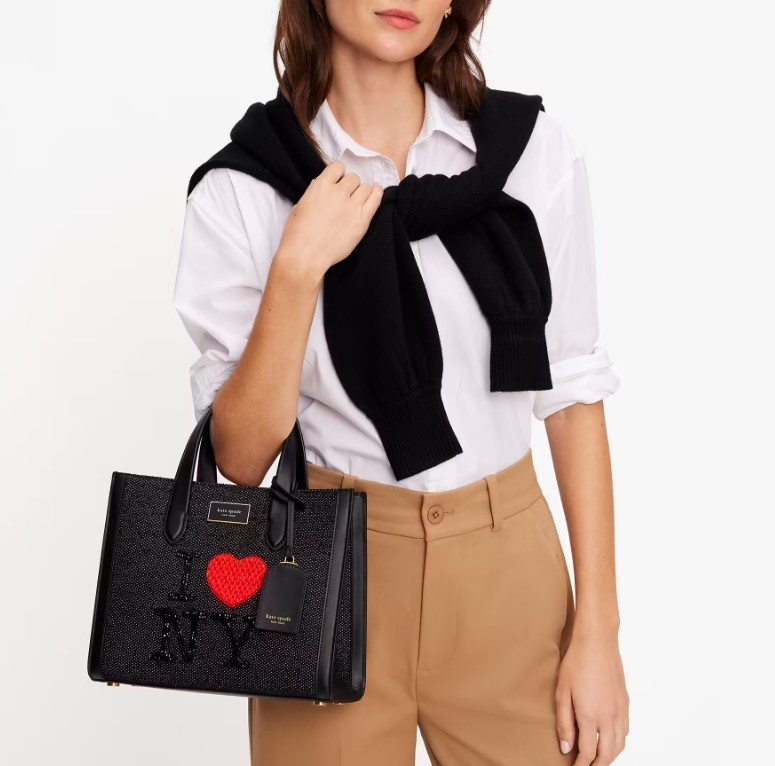トートバッグ Kate Spade I Love NY X Embellished Manhattan Tote KE161