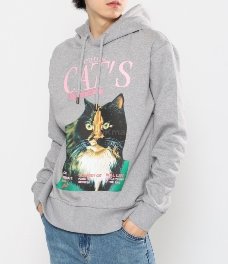 JW ANDERSON｜HOOD/ZIP-UP (Cat-print organic cotton hoodi