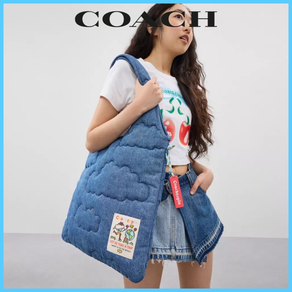 ★Coachtopia★究極の利便性★Loop Flat Tote Heart模様★バッグ ☆Coachtopia☆究極の利便性☆Loop Flat Tote 雲模様☆バッグ トート