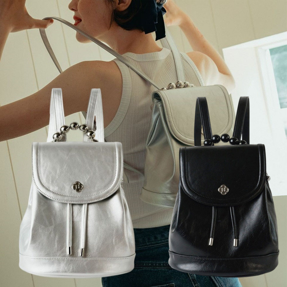 HEEARI★韓国★人気★Ari Beads Backpack_Silver