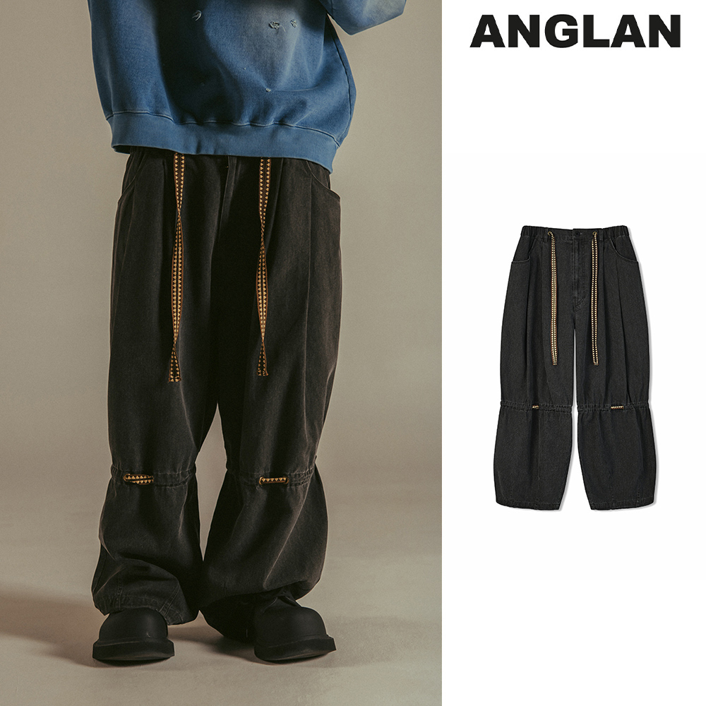 【AG X ESEELMI】Ethnic Jacquard Strap Pigment Pants