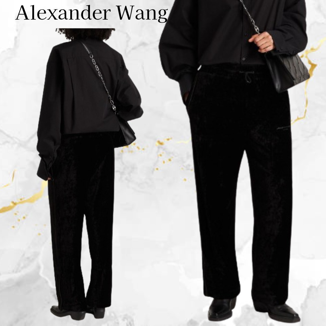 Alexander Wang☆ロゴ ベロア トラックパンツ スウェット