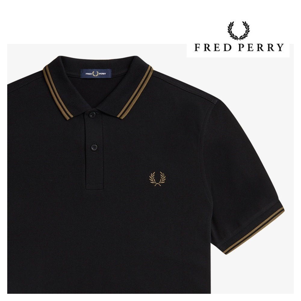 【FRED PERRY】Twin Tipped Shirt★Black/Shaded Stone