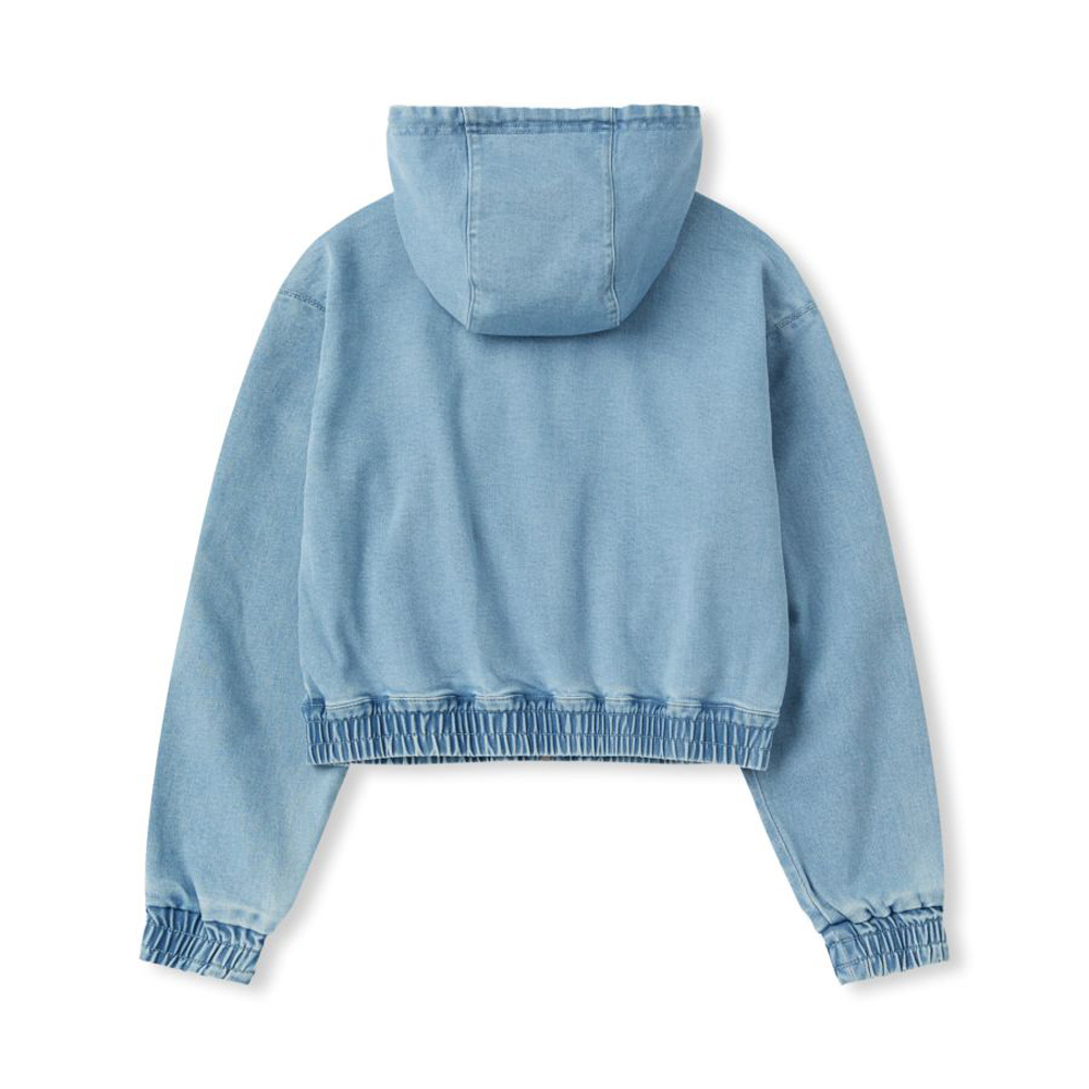 [ NERDY ]★24FW★韓国人気★WOMEN'S DENIM HOODIE TRACK TOP 24FW] NERDY☆W's Denim Hoodie TrackTop デニムトラックトップ