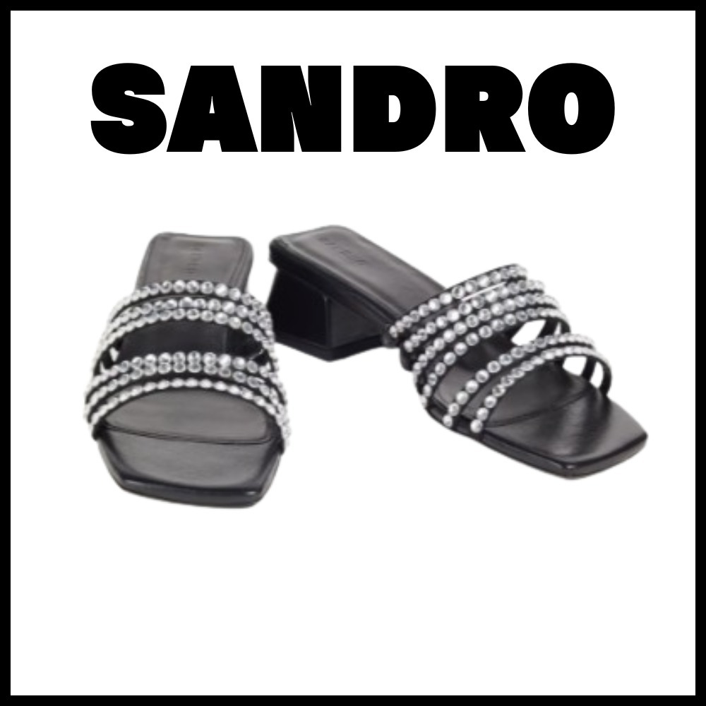 【Sandro】クリスタル付き ミュール SANDRO