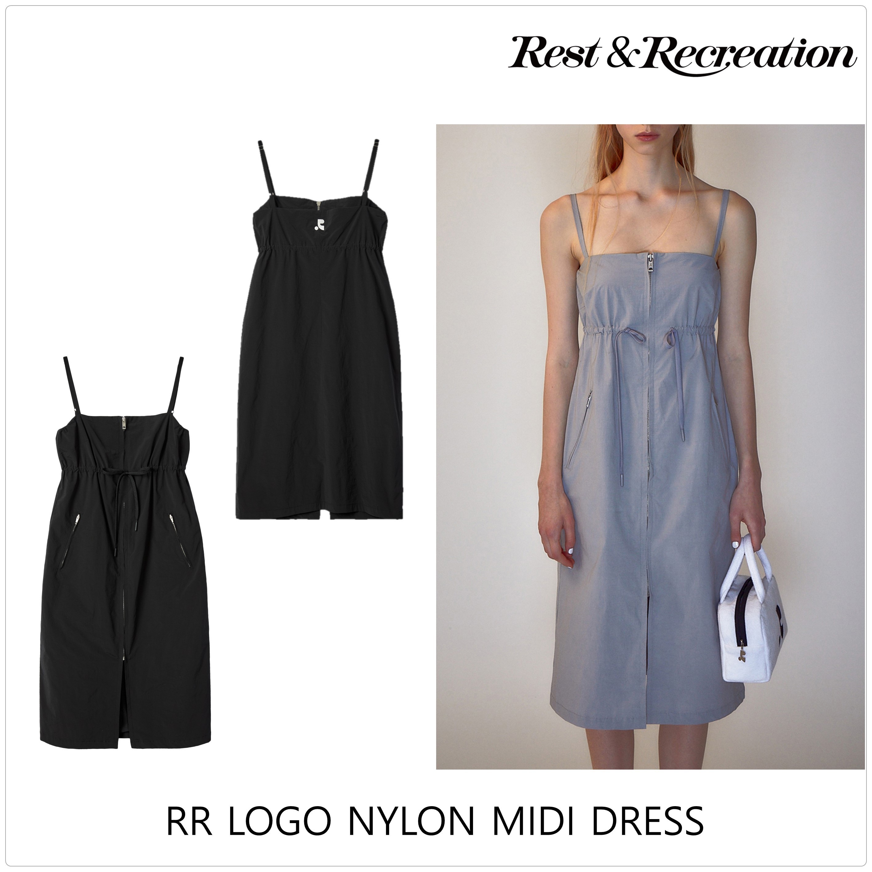 [REST&RECREATION]RR LOGO NYLON MIDI ドレス★新作★韓国★人気