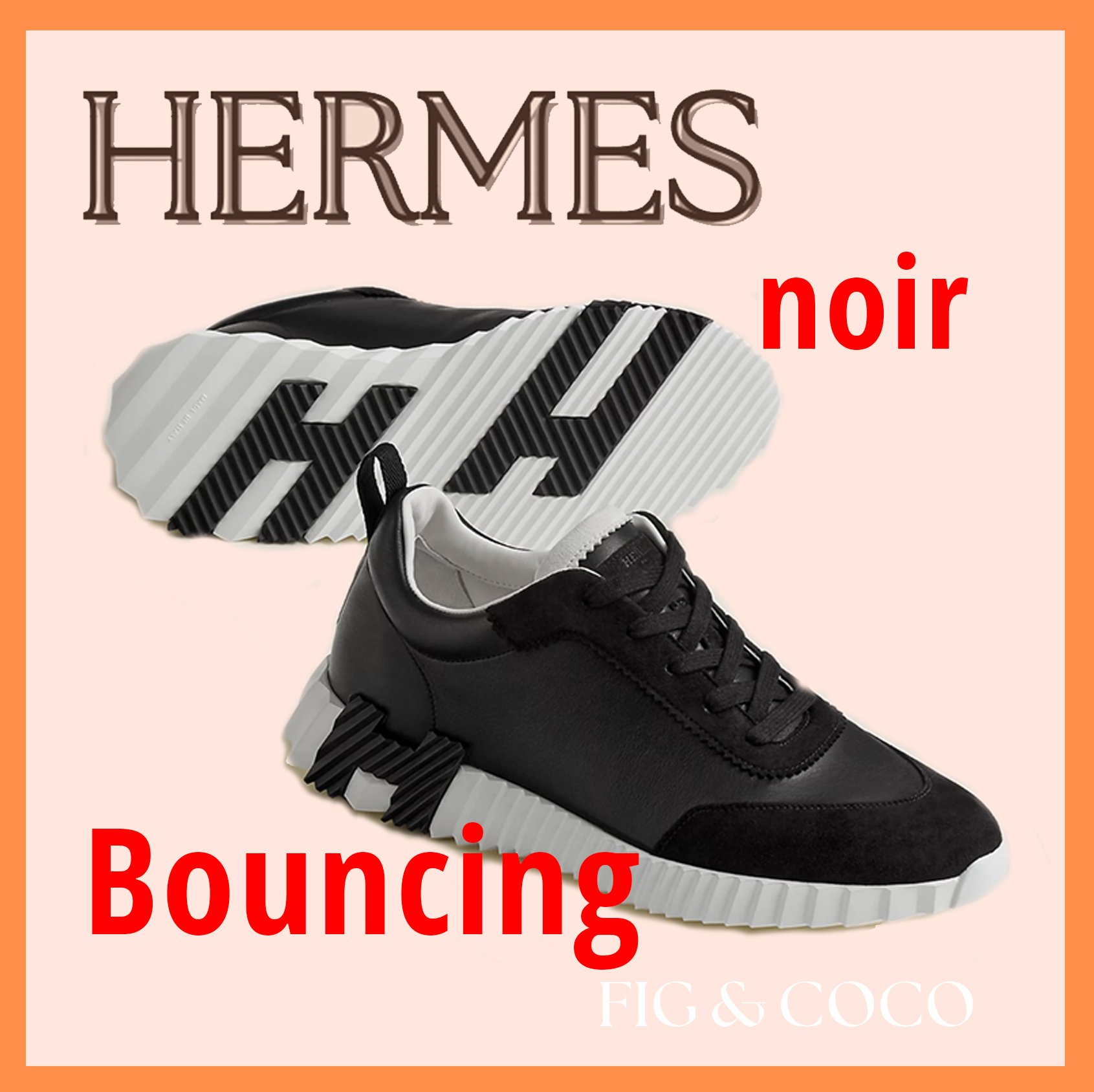 大人気【HERMES】 Bouncing スニーカー バウンシング Noir