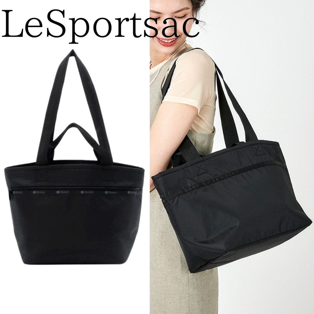 ■LeSportsac■TWO HANDLE ZIP TOTEリサイクルドブラック