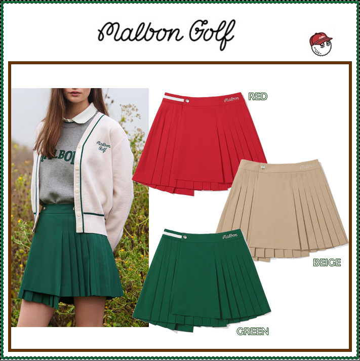 【MALBON】 Unbalance Pleats Wrap Skirt ■WOMAN /追跡付