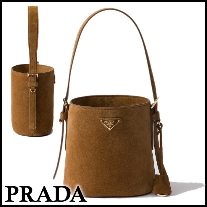 PRADA スエードミニバケットバッグ
