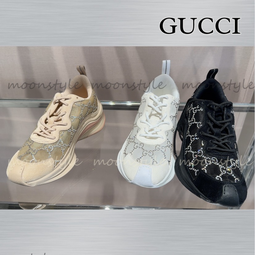 GUCCI★グッチ GGモノグラムラインストーン スニーカー