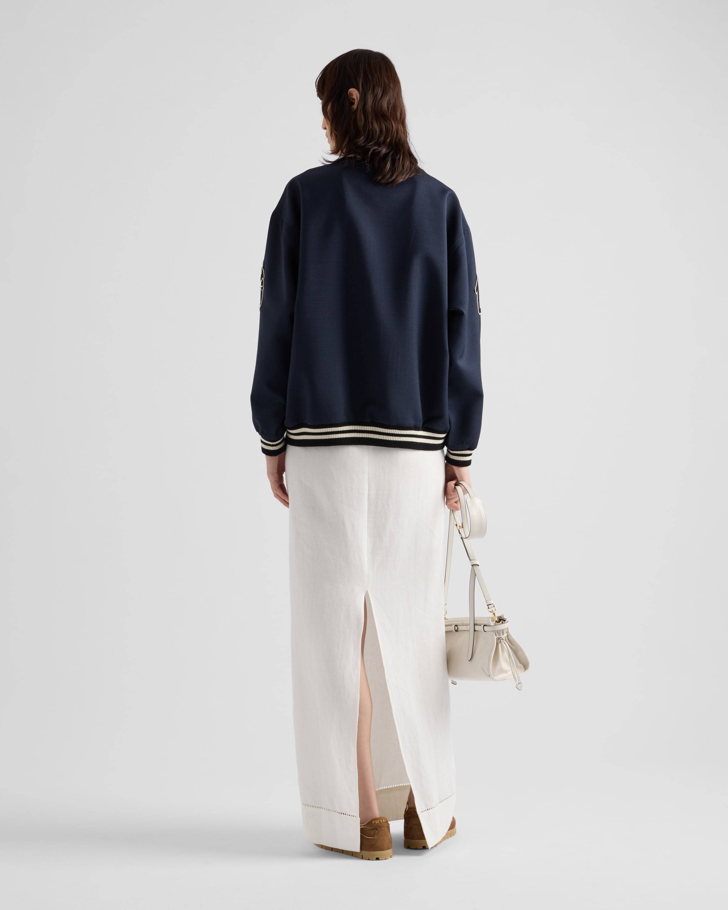 【PRADA】AW24 SANA着用 パッチ付 キャンバスボンバージャケット PRADA】AW24 SANA着用 パッチ付 キャンバスボンバージャケット