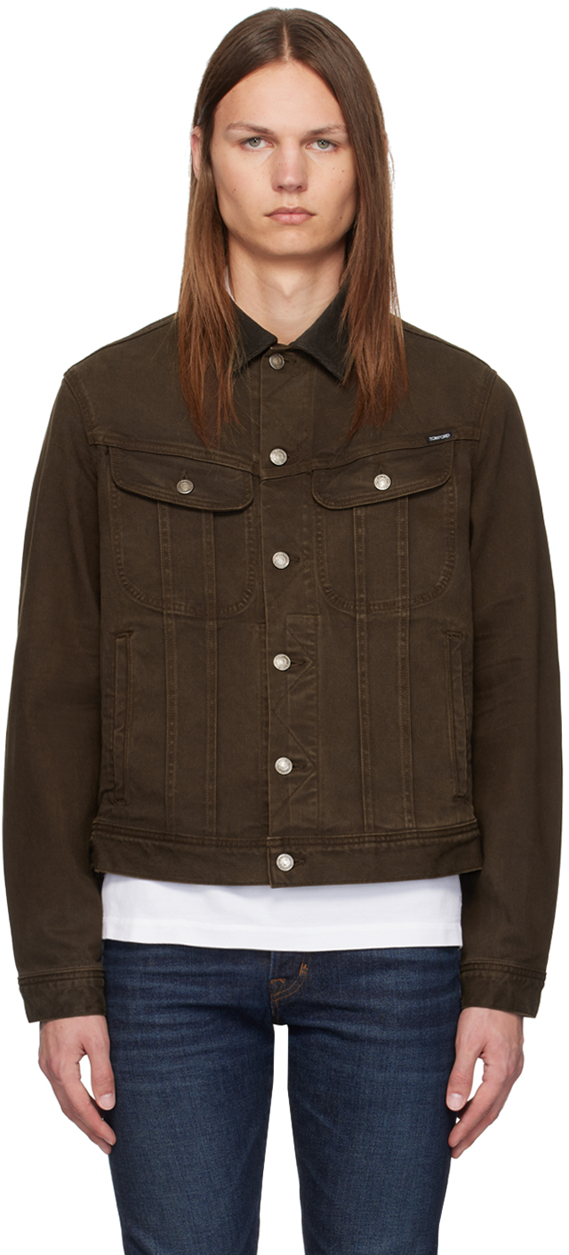 【関税込み】TOM FORD ブラウン Stay Press デニムジャケット