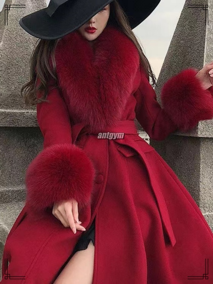 ファー ガウン ロングコート S〜L エレガント