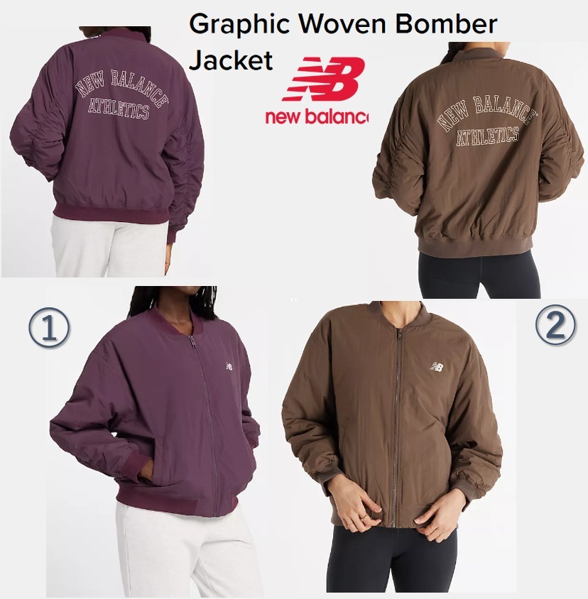 送料関税込New Balance☆Graphic Woven Bomber Jacket選べる２色