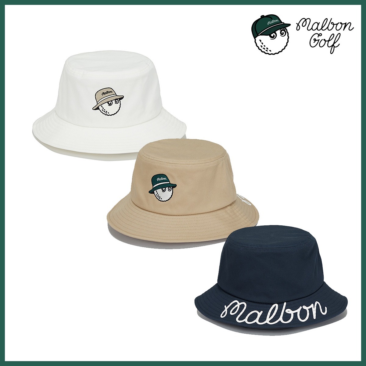 ★MALBON Golf★SCRIPT BRIM BUCKET HAT★3カラー