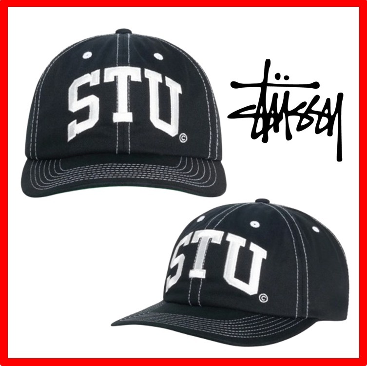 ★韓国の人気【Stussy】★Stu Arch Strapback Ca.p★True Black