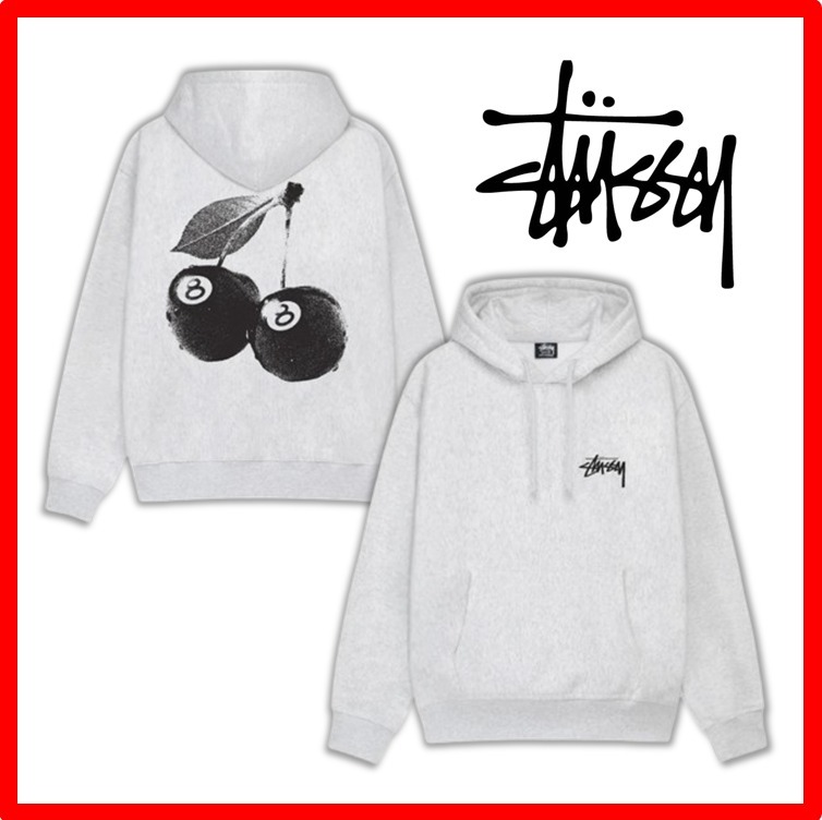 ★人気★【Stussy】★CHERRIES HOODIE★パーカー★Ash Heather