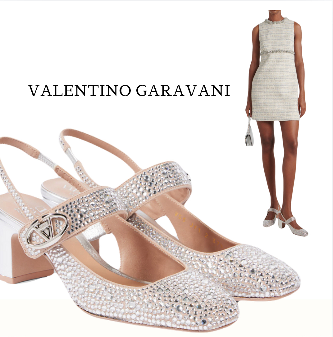 サンダル・ミュール VLogo Locker embellished slingback pumps
