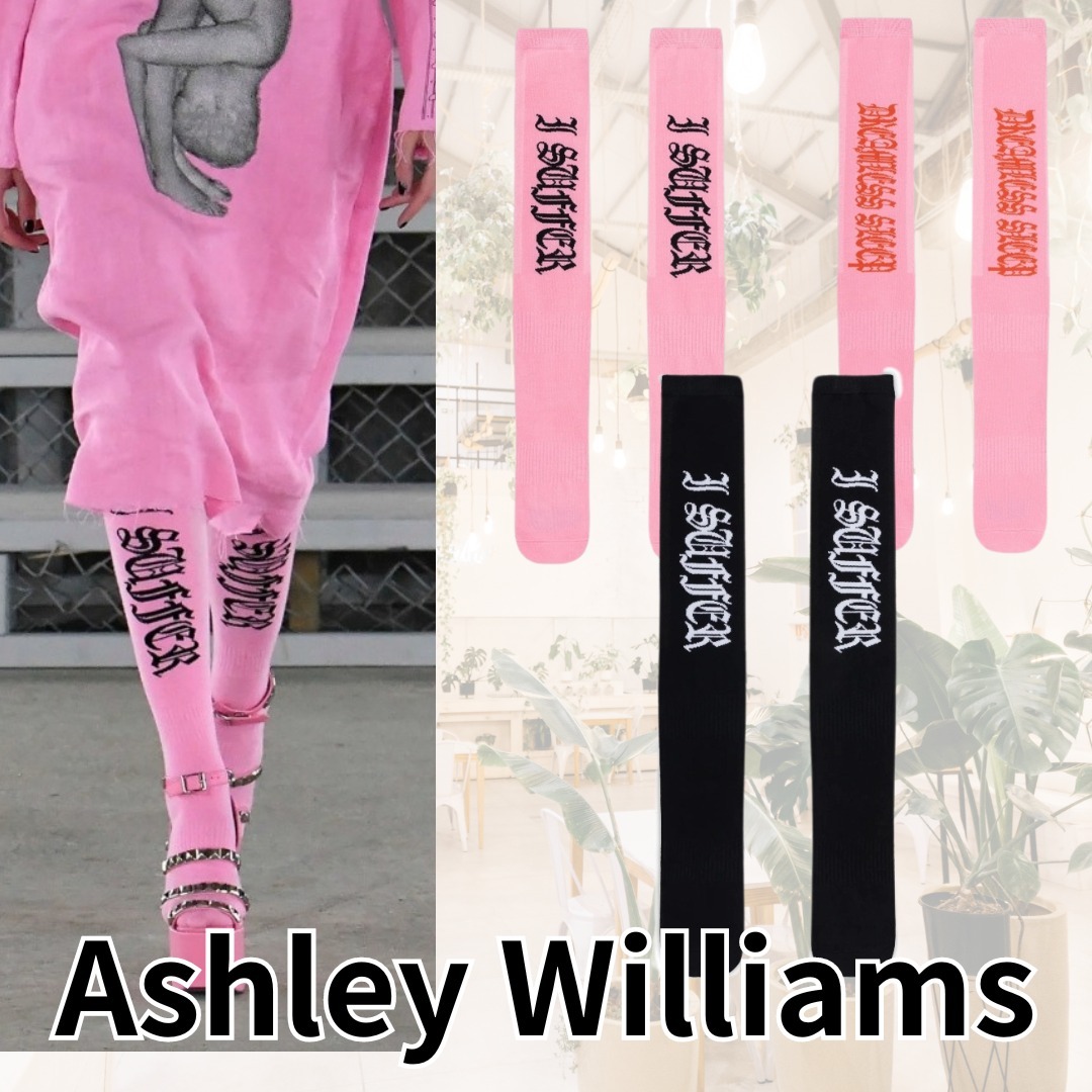【Ashley Williams】 レタリング KNEE SOCKS 全3色
