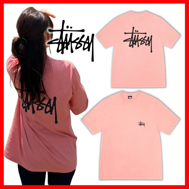 ★人気★【STUSSY】★Basic Stussy Pigment Dyed T-Shirt★Coral