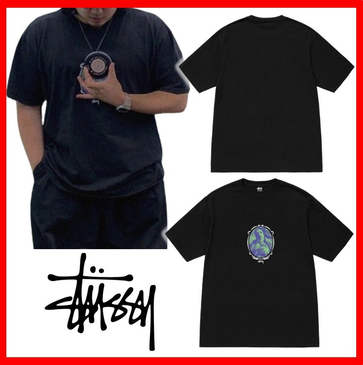 ★人気【STUSSY】★Venus Oval Pigment Dyed T-Shir.t★Black