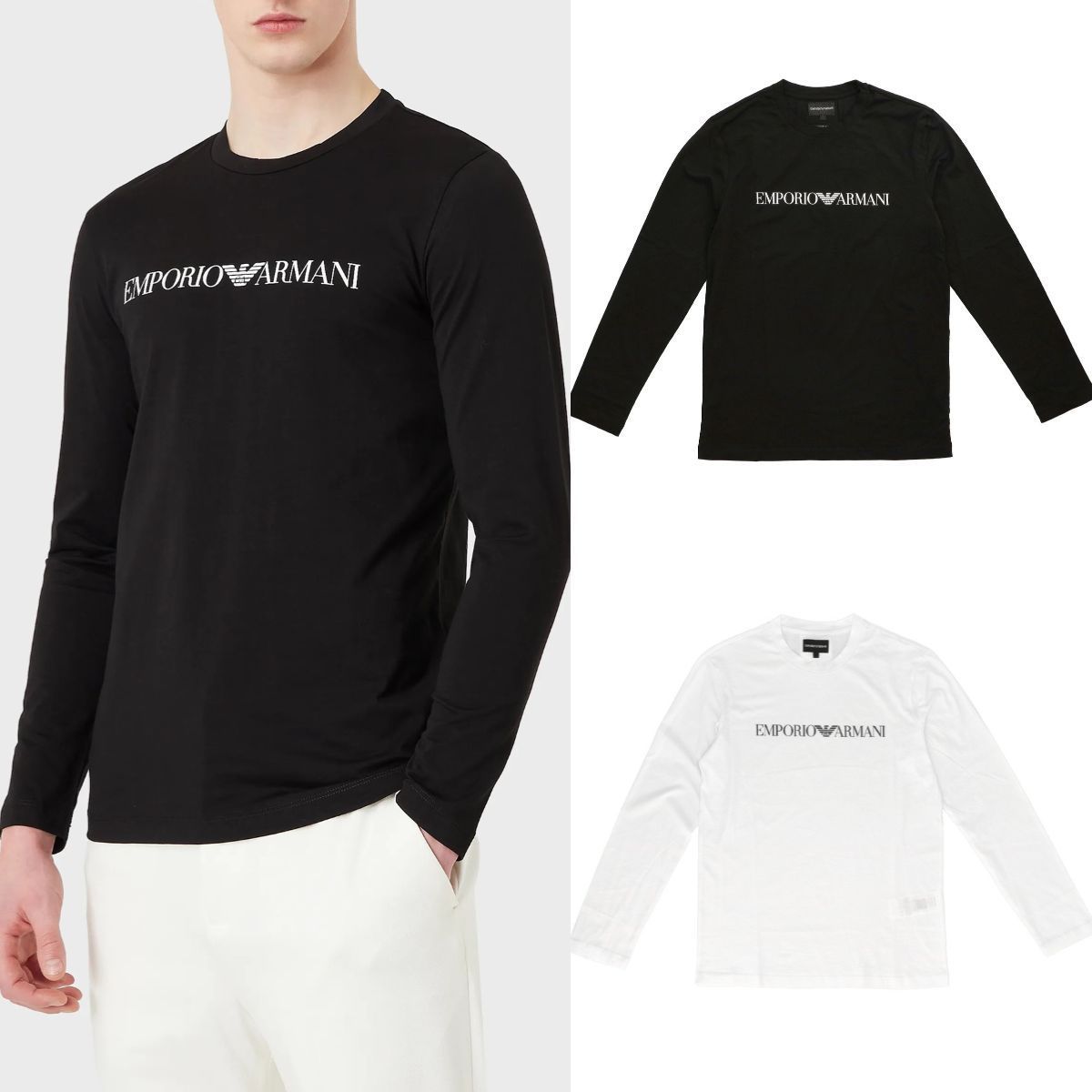 国内即発★EMPORIO ARMANI★イーグルロゴ ロングTシャツ