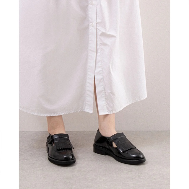 未使用ルカグロッシ ホワイトレザーローファー 36.5/23.5cm