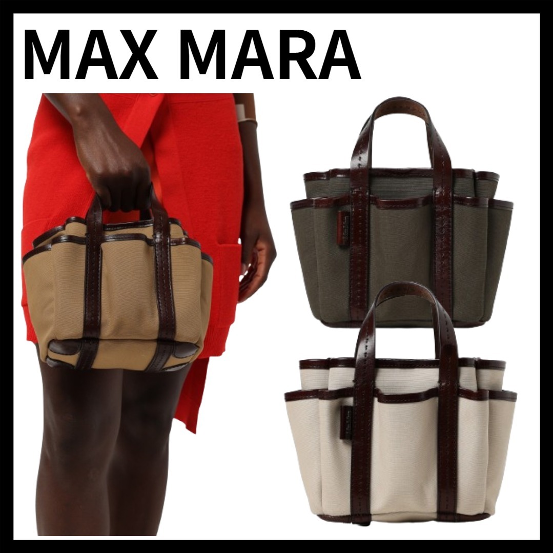 MAX MARA マックスマーラ コットンキャンバス ショルダーバッグ