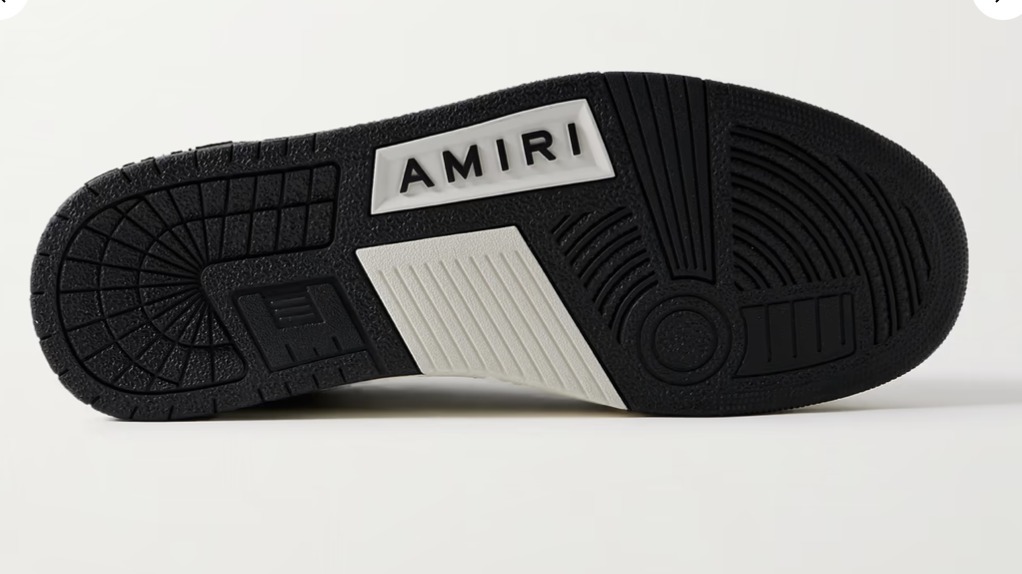 《斬新な逸品》【AMIRI】メタリックブークレ＆レザー スニーカー