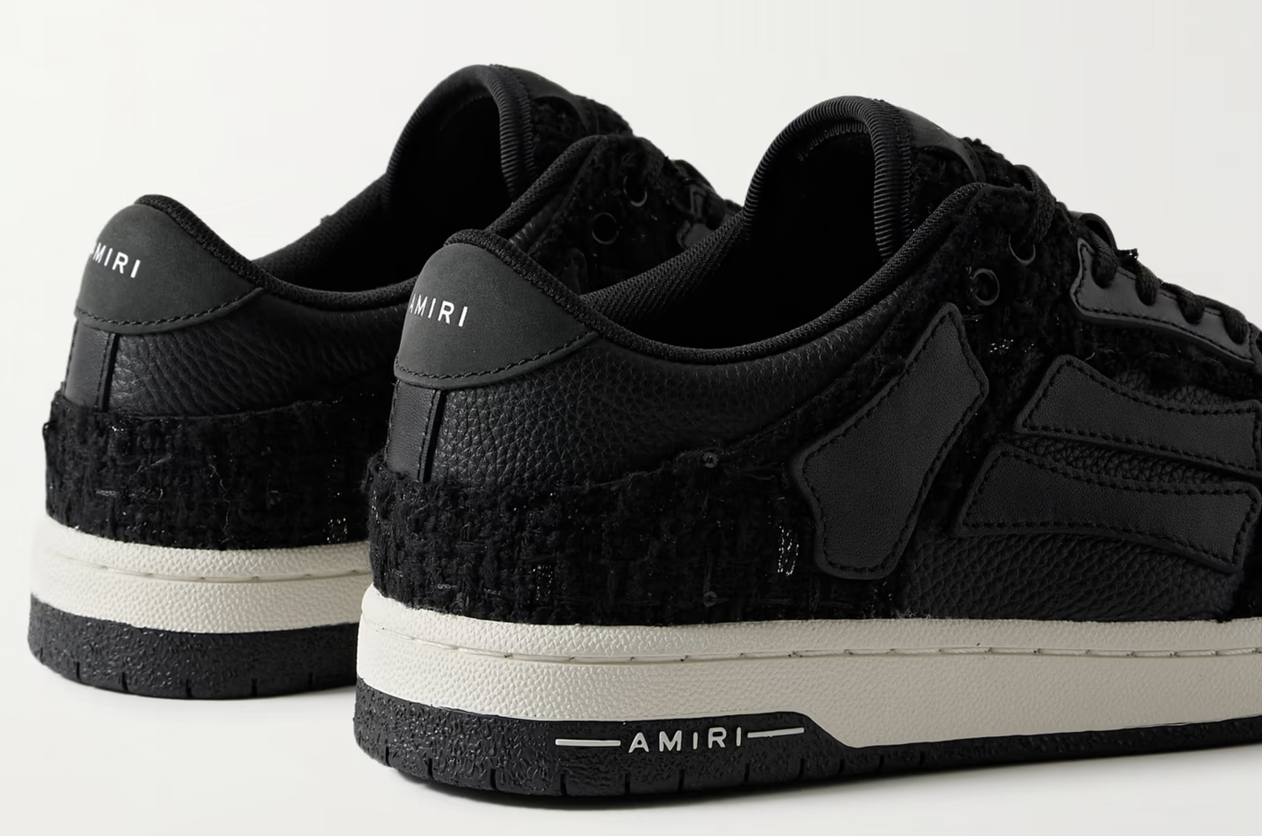 《斬新な逸品》【AMIRI】メタリックブークレ＆レザー スニーカー