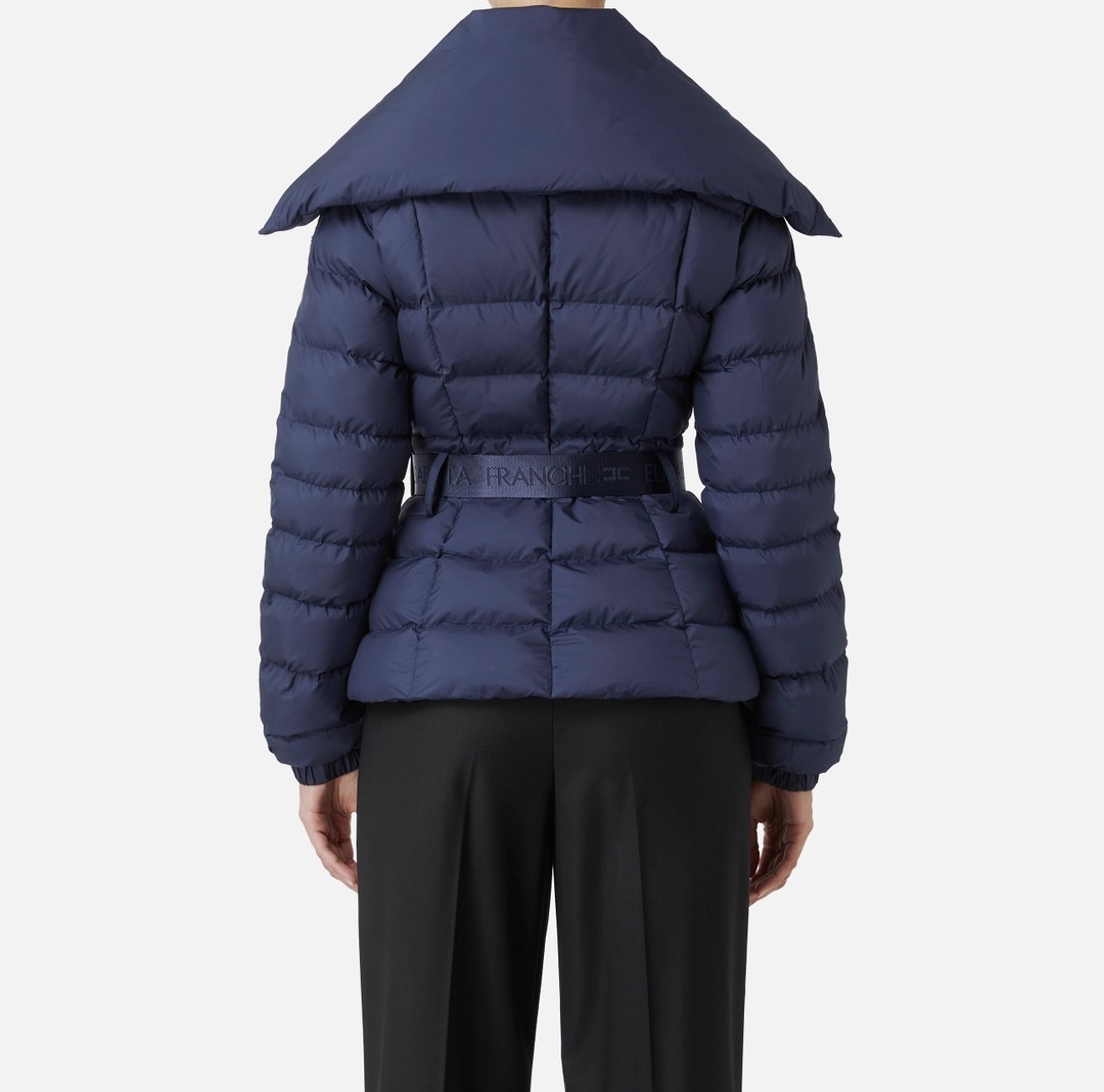 《送料無料》 Elisabetta Franchi down jacket with wide collar