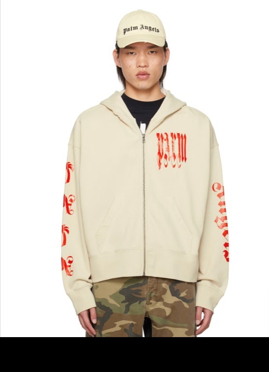 【人気商品！】Palm Angels ベージュ Vertigo フーディ