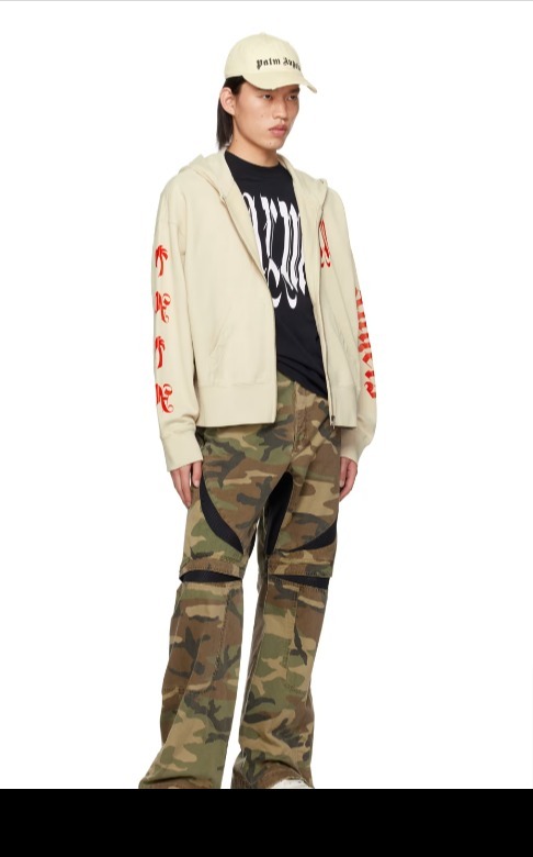 【人気商品！】Palm Angels ベージュ Vertigo フーディ hoodie_3_1-