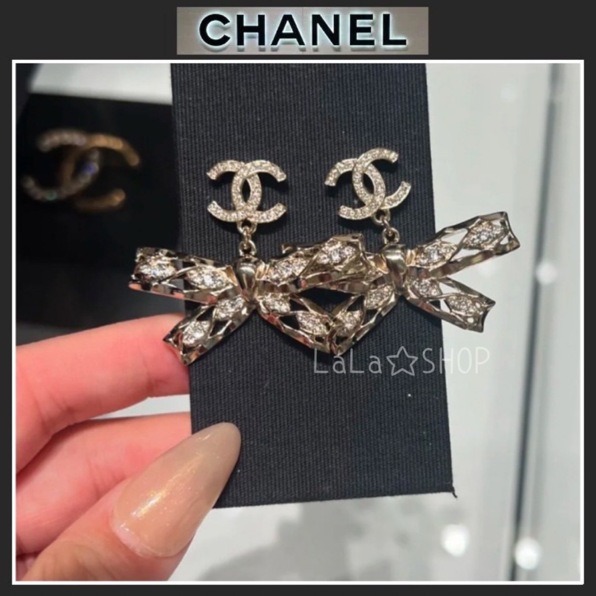 【華やかに決まる☆】シャネル リボン ピアス