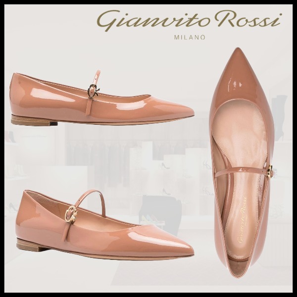 国内発送★Gianvito Rossi★ポインテッドトゥ フラットシューズ