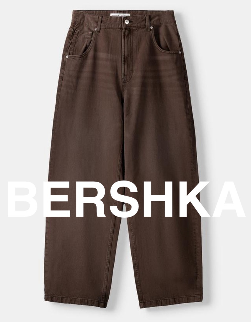 ★ドイツ発*BERSHKA*新作*スーパーバギーデニム/BROWN★