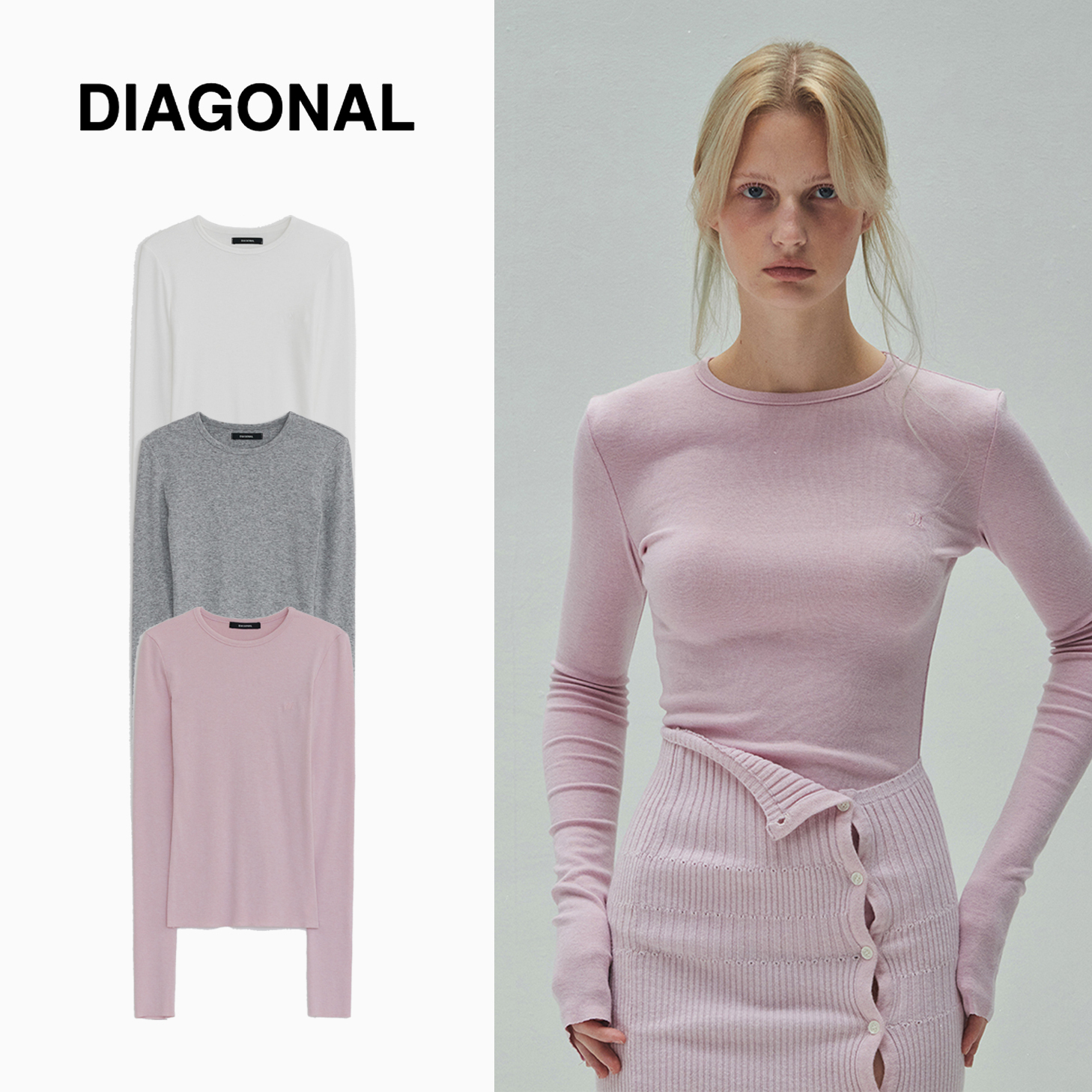 Tシャツ・カットソー DIAGONAL : 24FW / WOOL BASIC TEE (3COLORS)