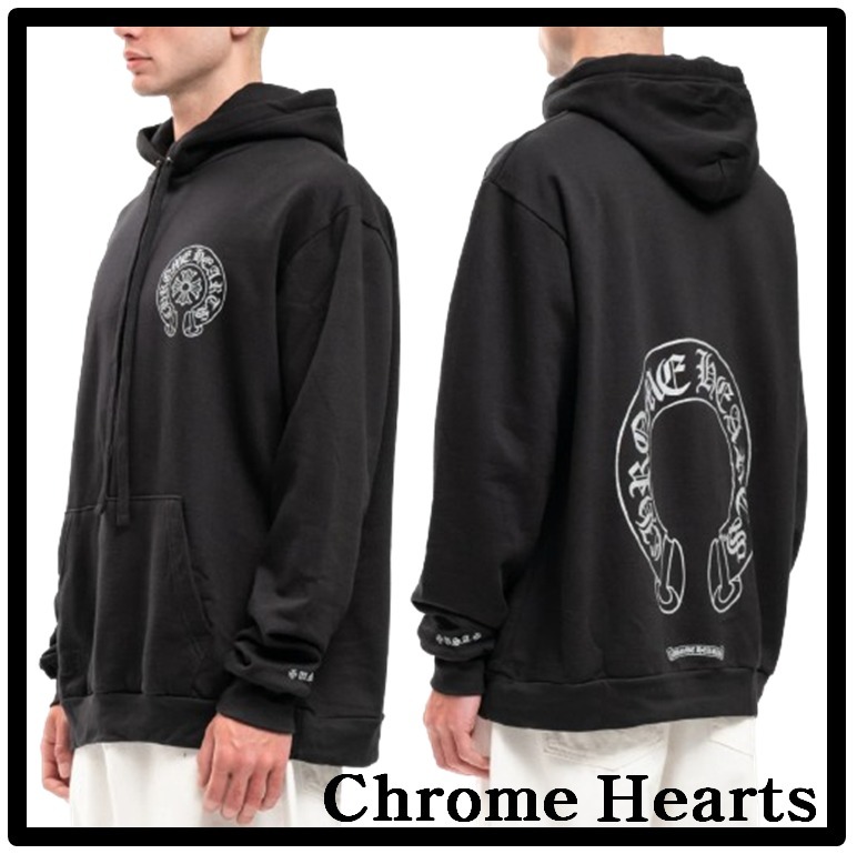 ★Chrome Hearts★CH Horseshoe グリッタープルオーバーフーディ